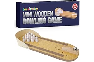 4E's Novelty Mini Bowling Game Set - 11.3 Inch Desktop Game for Adults & Kids, Tabletop Finger Ball Games with Mini Bowling Pins, Fun Desk Toy & Tabletop for Teens Stocking Stuffers