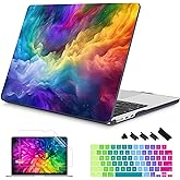 Mektron Designed for 2025/2024/2023 MacBook Air 15 INCH M4 A3241 /M3 A3114 /M2 A2941 Case, Printed Plastic Hard Shell Cover with 15.3" Liquid Retina Display Touch ID, Rainbow Cosmic