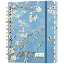 2025-2026 Academic Year Planner - 8.5" X 11" Weekly & Monthly Planner, July 2025 To June 2026, With Tabs & Pocket, Pink Flower