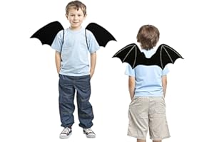 Lulu Home Bat Wings for Kids, Black Wings for Halloween Costume Vampire Witch Dress Up Role Play Props Party Decoration