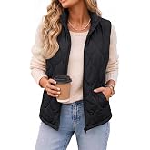 Zeagoo Womens Puffer Vest Lightweight Quilted Coat Sleeveless Jackets | 2026 Trendy Zip Up Button Padded Coat, Casual Sleevel