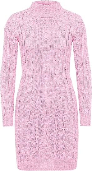 pink knitted jumper dress