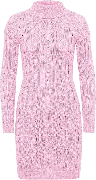 pink knitted jumper dress