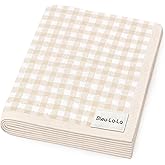Bleu La La Checkered Baby Blanket Swaddle - 100% Soft Cotton Quilt Swaddling Stroller Blanket for Nursery Bed Shower Baby Gift Registry for Newborns Toddlers Boys & Girls (Plaid - Beige)