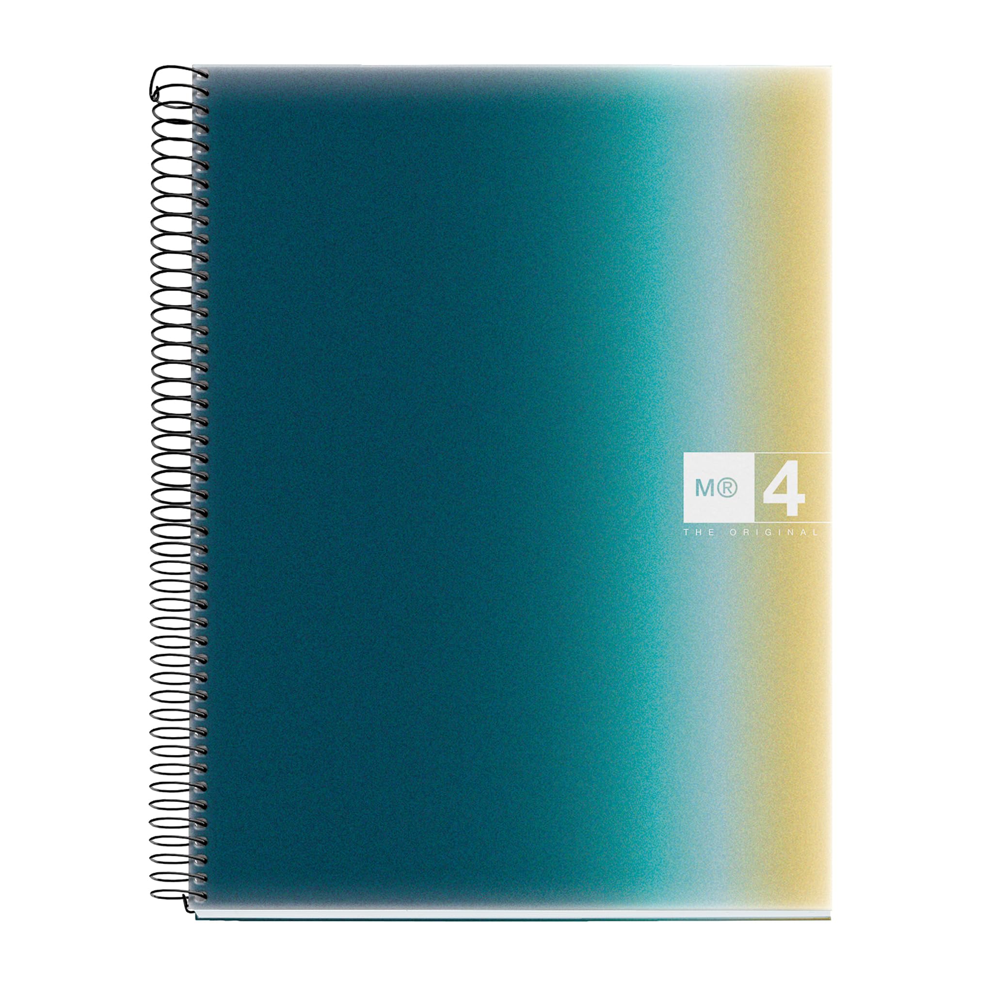 Miquelrius - A4 notebook, Horizontal ruled 7 mm, 120 sheets of 70 g/m², 4 coloured stripes, micro-perforated spiral, polypropylene cover, 4 holes, A4 Aurora Iceland Notebook