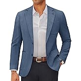 PJ PAUL JONES Mens Blazer Casual Two Button Sport Coats Notched Lapel Solid Suit Jackets