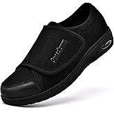 Gmedonm Women's Wide Shoes with Adjustable Lightweight for Diabetic Edema Plantar Fasciitis Bunions Arthritis Swollen Feet Air Cushion Bottom Fattening and Widening Elderly Shoes