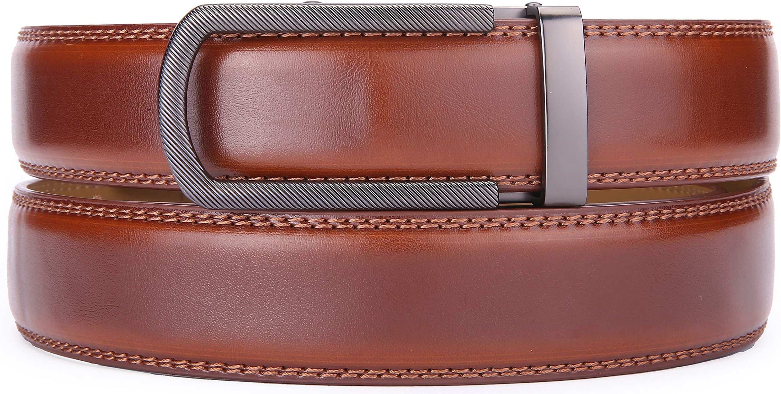 Marino Men’s Genuine Leather Ratchet Dress Belt With Automatic Buckle, Enclosed in an Elegant Gift Box