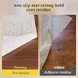 fowong Anti Slip Rug Underlay 60 x 120cm Gripper for Wooden Floors White view 3