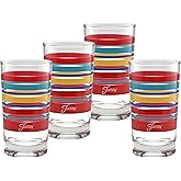 Culver Officially Licensed Fiesta Stripes 7-Ounce Juice Glass (Set of 4) (Vibrant Collection)