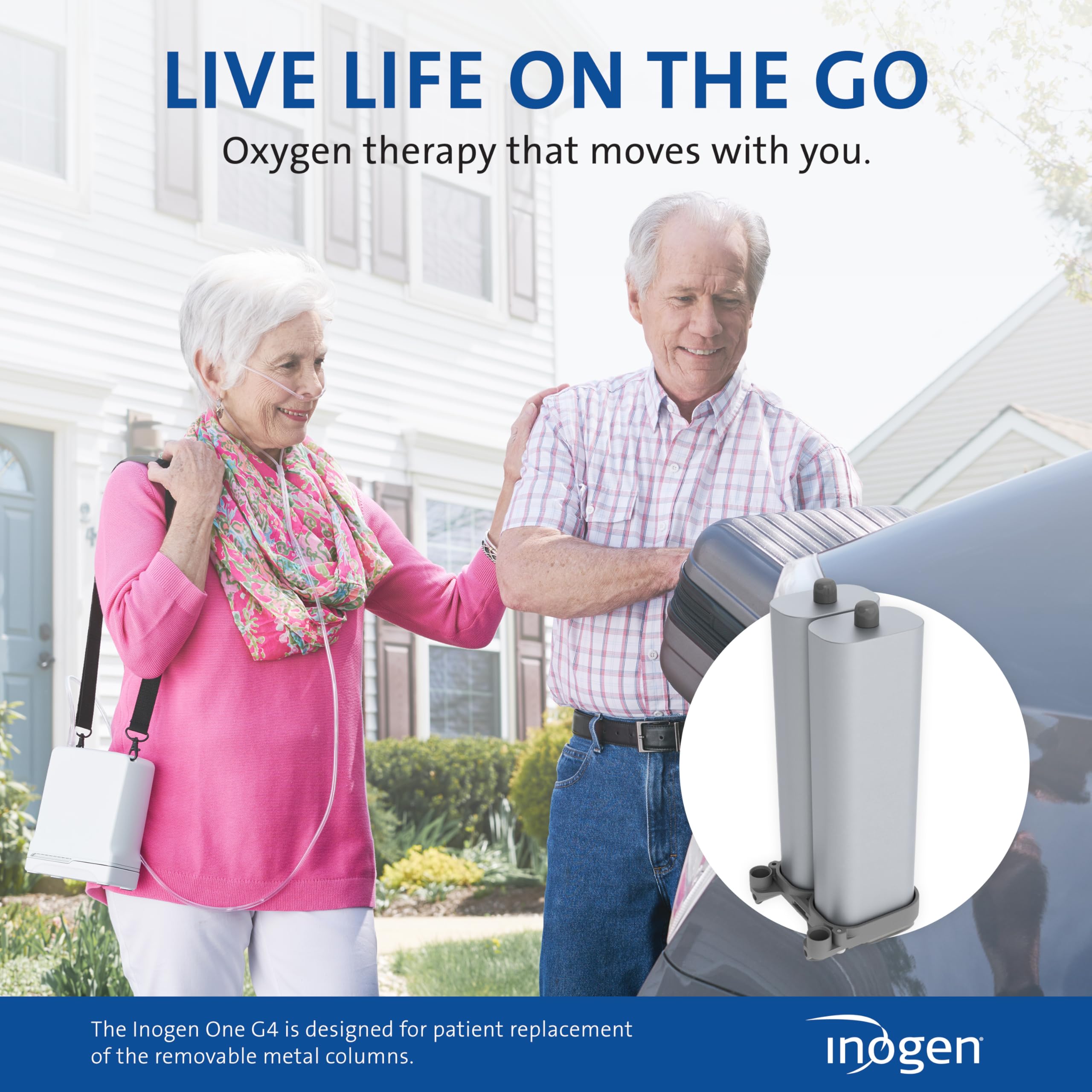 Inogen One G4 Replacement Column Pair - Oxygen Accessories - Two Removable Metal Columns - 0.63 lb., 2.21 in. W x 2.37 in. L x 5.50 in. H