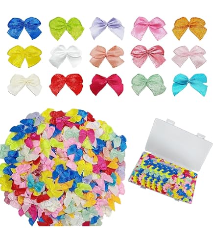 thumbnail image 2 of 40pcs Satin Ribbon Bows Flowers Wedding Appliques ... – Grandado 2 of 9