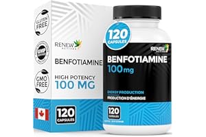 RENEW ACTIVES Benfotiamine 100mg – High Absorption Fat-Soluble Vitamin B1 – Supports Energy Production, Nutrient Metabolism, 