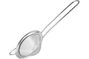Makerstep 304 Stainless Steel Fine Mesh Strainers for Kitchen. Food Strainer Tea Strainer Coffee Strainer with Long Handle. 3.3 Inch