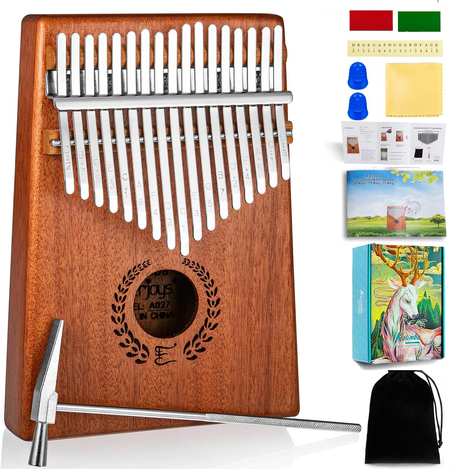 Everjoys Kalimba Thumb Piano 17 Keys, Professional