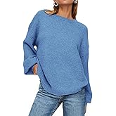PRETTYGARDEN Women's 2026 Fall Sweaters Casual Crew Neck Long Sleeve Pullover Tops Ribbed Knit Loose Fit Winter Clothes