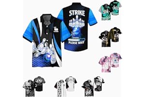 Personalized Bowling Theme Hawaii 3D Button Up Shirt with Bowling Ball Graphic On it for Bowling Player