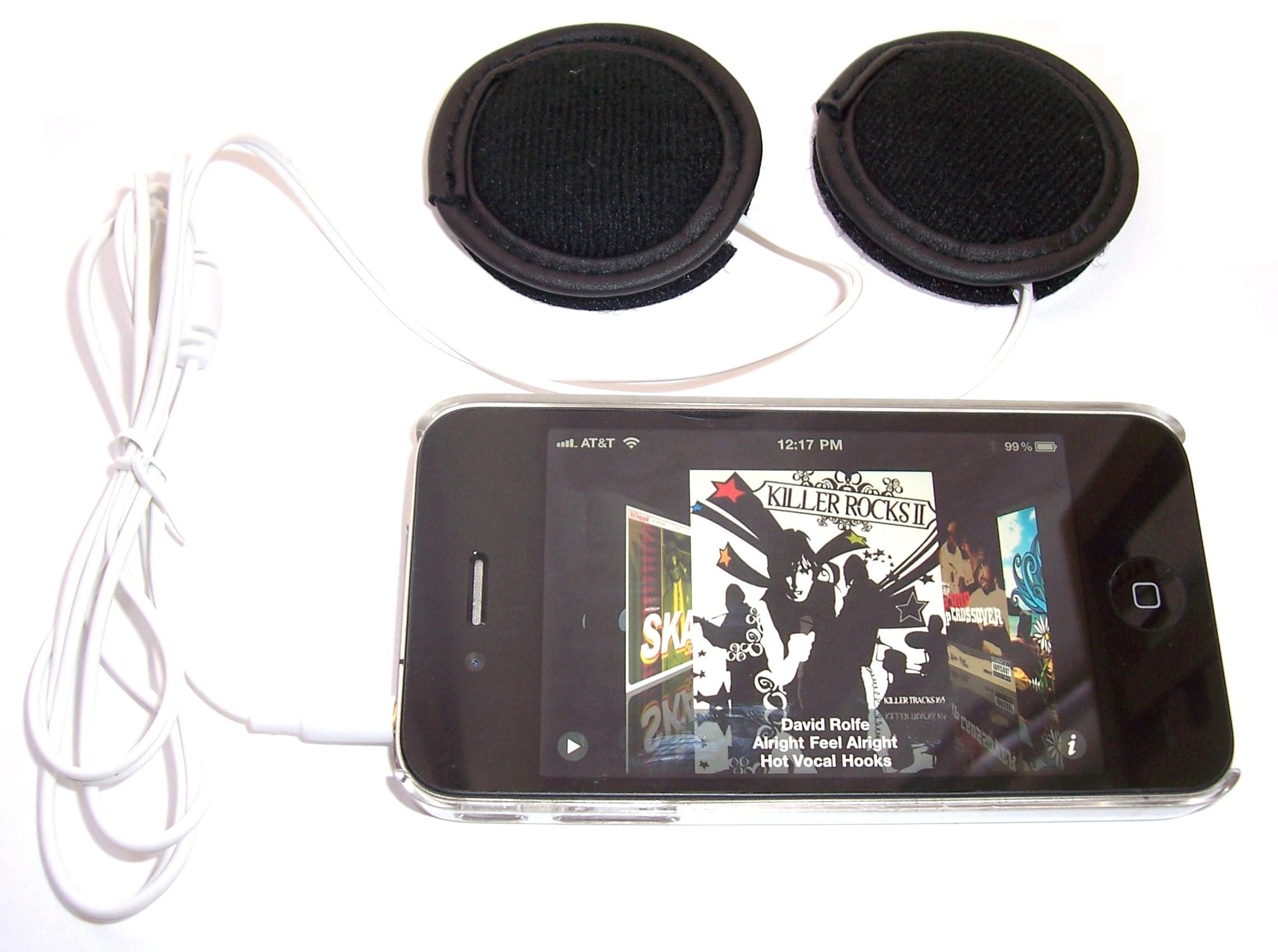 KOKKIA H10 (WHITE cables) : Sports/motorcycle helmet earphones (stereo)