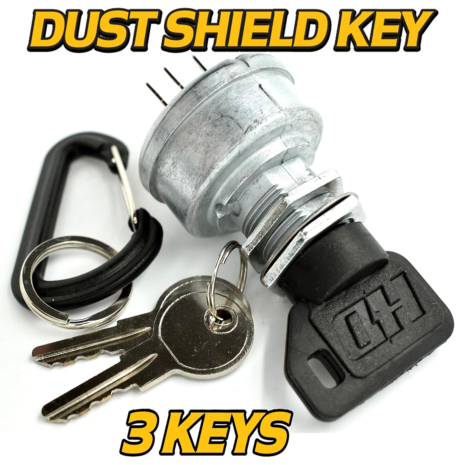 HD Switch Starter Ignition Switch Replaces John Deere TCA22740, TCA15075, AM101561 with 3 Keys & Free Carabiner