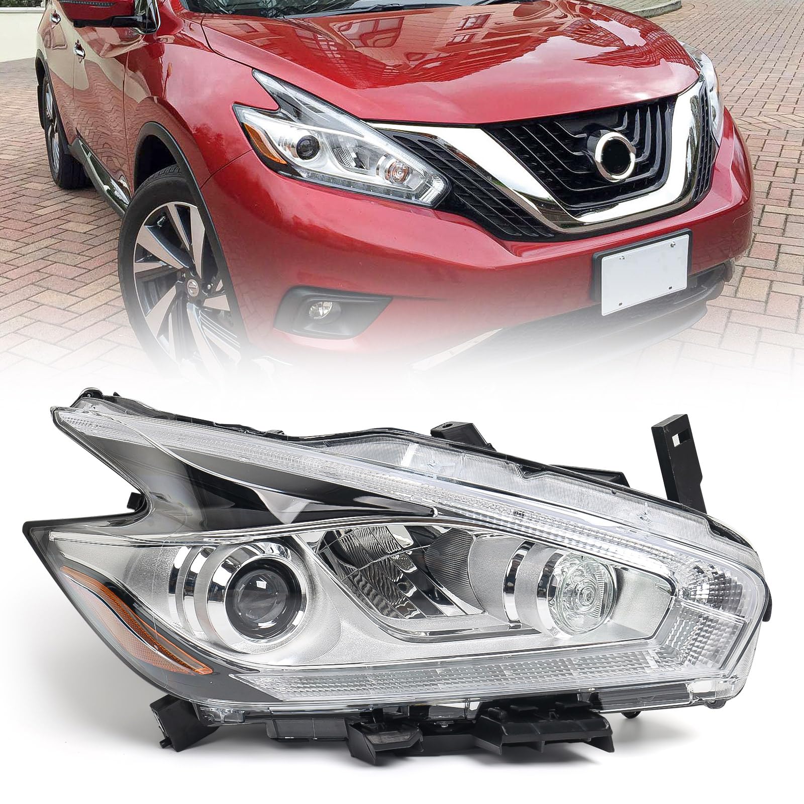 Photo 1 of Huray Right LED Headlight Assembly Fit for Nissan Murano 2015 2016 2017 2018 [LED Model] RH OE Factory LED DRL Projector Headlamp w/o Bulbs Replacement Passenger Side