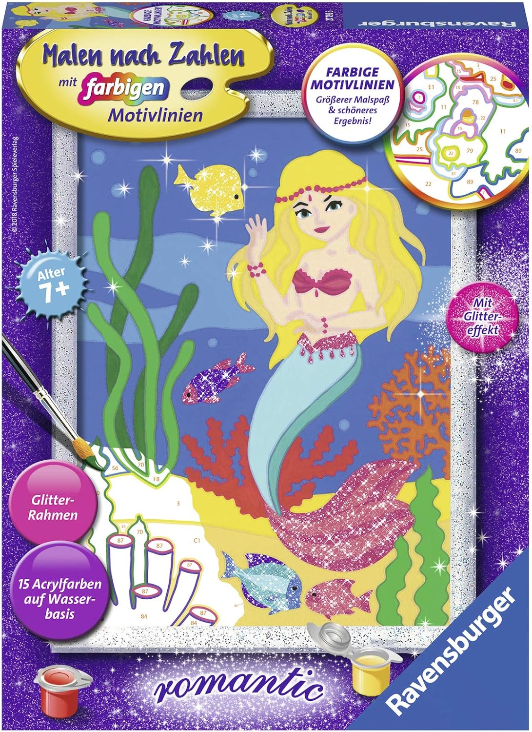 Ravensburger 27792 Kleine Meerjungfrau 27792-Kleine Malen nach Zahlen