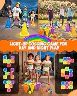Eocolz 49PCS Carnival Game Set LED Cones Ring Toss Bean Bags Kids Outdoor view 2