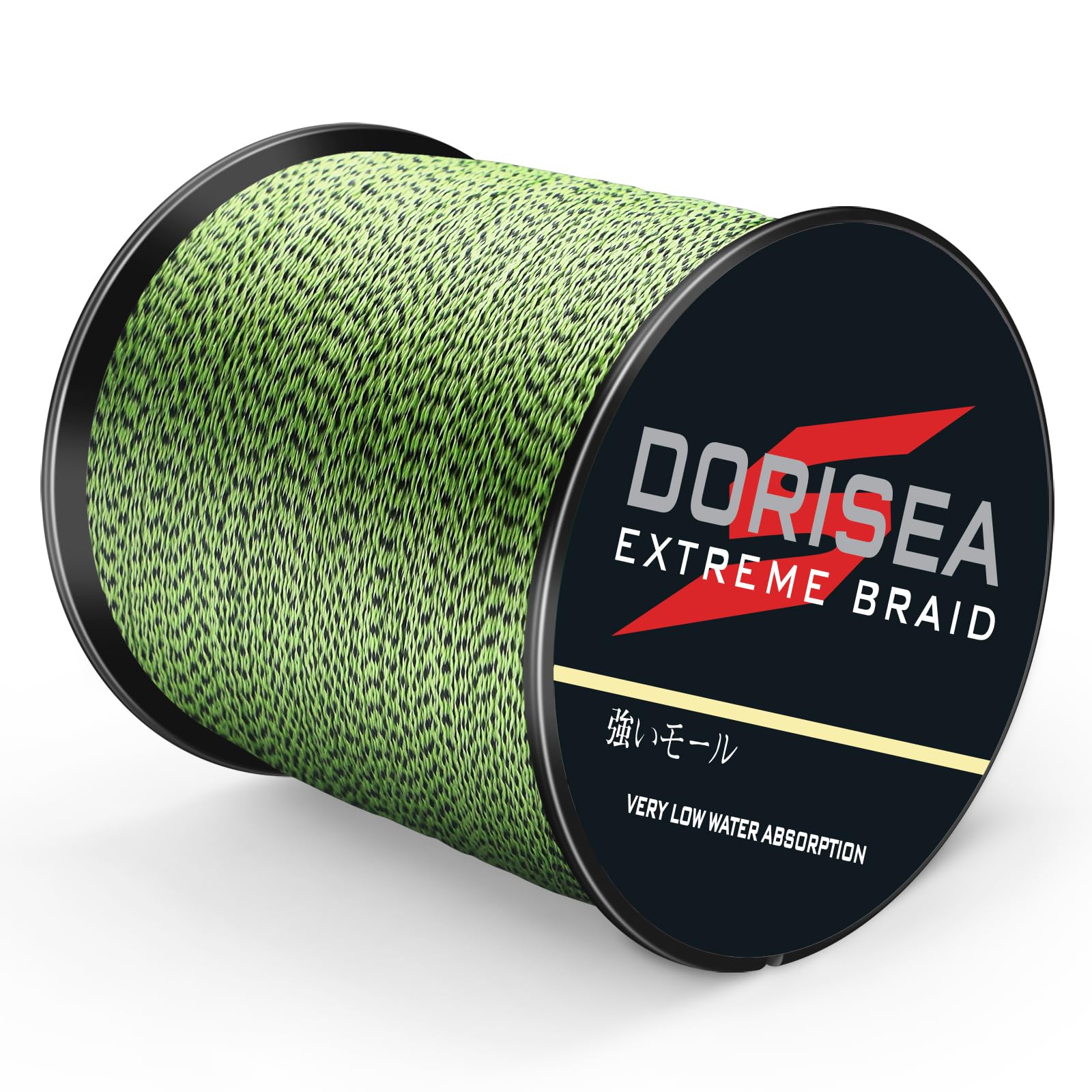 Dorisea Extreme Braid 100% Pe Multi-Color(Fluorescent Green&Black) Braided Fishing Line 109Yards-2187Yards 6-550Lb Test Fishing Wire Fishing String Superline (2000m/2187Yards 90lb/0.50mm) Image