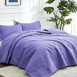 Love's cabin Twin Quilt Bedding Set Deep Purple