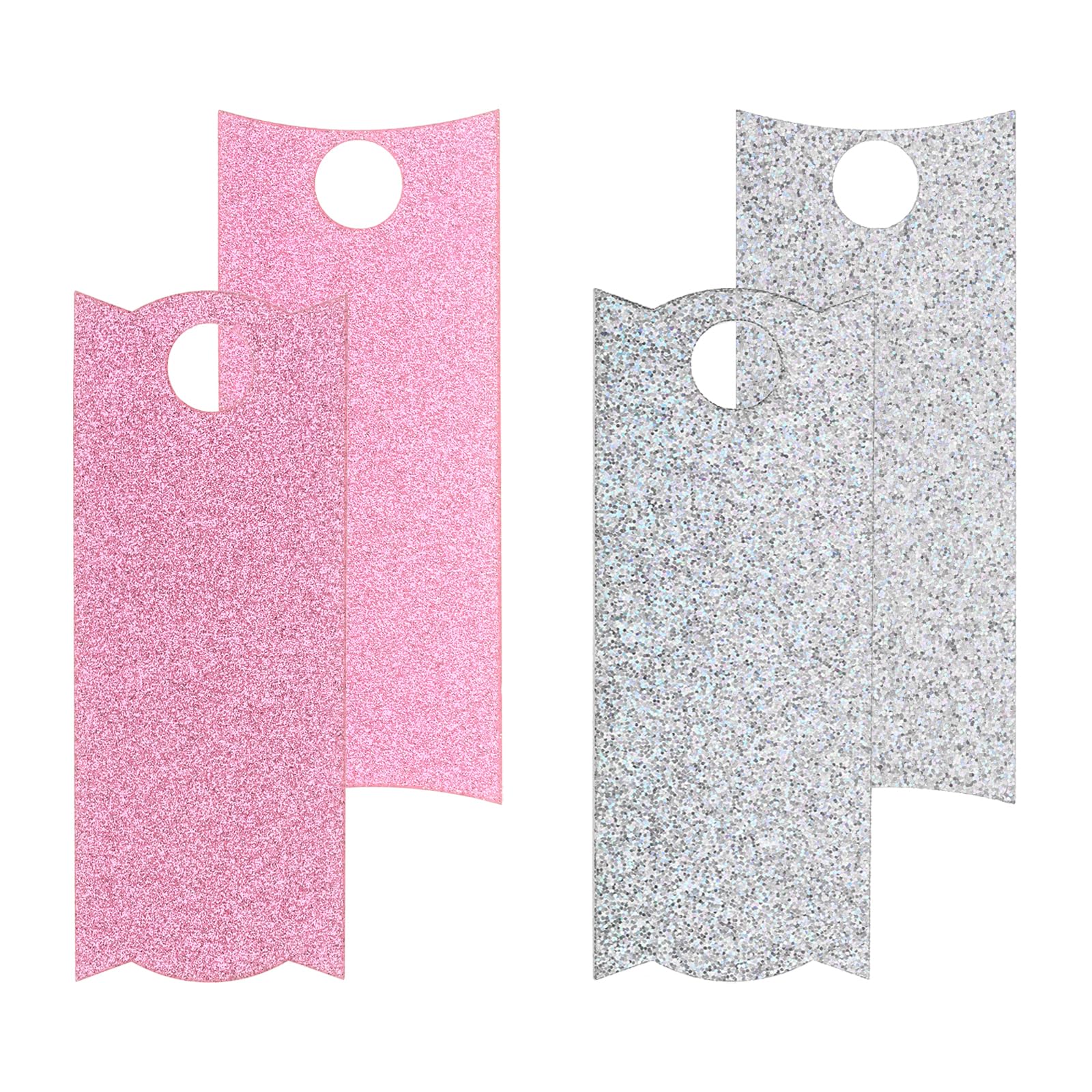 PATIKIL Name Plate for Stanley Cup 3.2" x 1.3", 12 Pack Acrylic Shiny Blank Name ID Tag Personalized Nameplate for Tumbler Lid Accessories, Rose&Silver