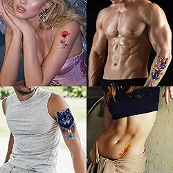 96 Sheets 3D Personalized Temporary Fake Tattoos
