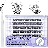 WINKGIGGLE Self Adhesive lash Clusters Kit, Pre Glued Lashes With Tweezer Press On Lashes No Glue No Remover Needed for Begin