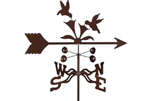 E-Z VANE EZ Vane Steel Hummingbird Weathervane 80” Height, Includes Metal Garden Mount, Wind Cups & Brackets | Hand-Crafted and Family-Owned, Made in The USA with Triple Powder Coating, Limited