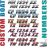 Custom Boat Registration Numbers & Letters (Two Decals) Vinyl Marine Hull ID Stickers X2 GR
