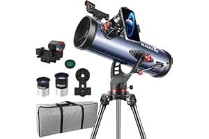 HUGERSTAR Telescope, 130AZ Newtonian Reflector Telescope for Adults High Powered, Professional Telescopes for Adults Astronomy Beginners Comes with Phone Adapter, Tripod, Moon Filter and Carry Bag