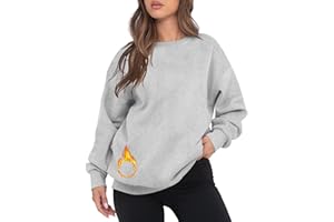 VIUTIL Womens Oversized Crewneck Sweatshirt Fleece Casual Loose Pullover Tops 2025 Winter Clothes