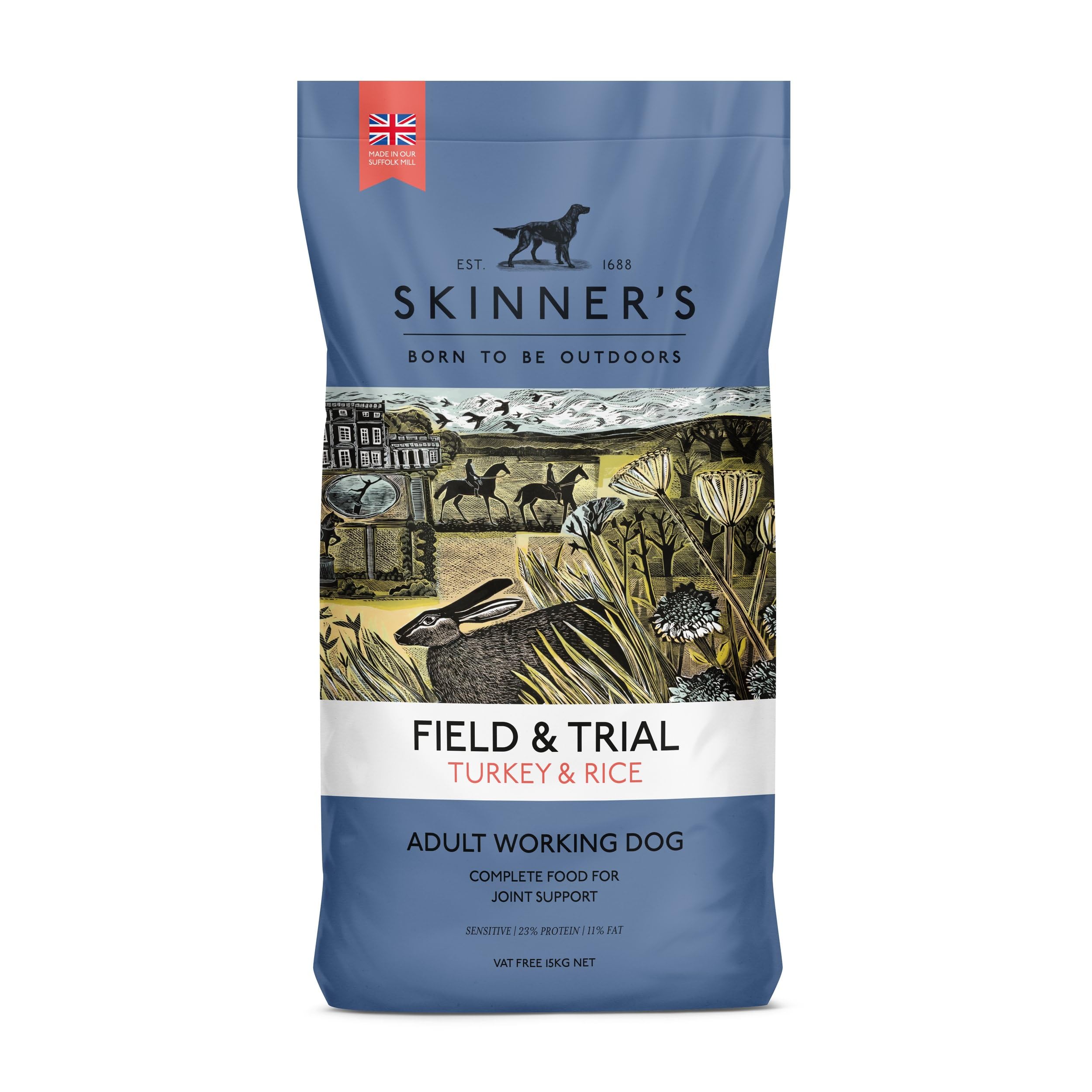 Skinners Field & Trial Turkey & Rice, Complete Dry Adult Dog Food, Sensitive, Contains Joint Aid, 15kg