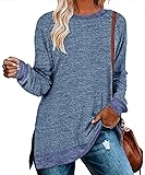 WELINCO Womens Casual Long Sleeve Round Neck Pocket