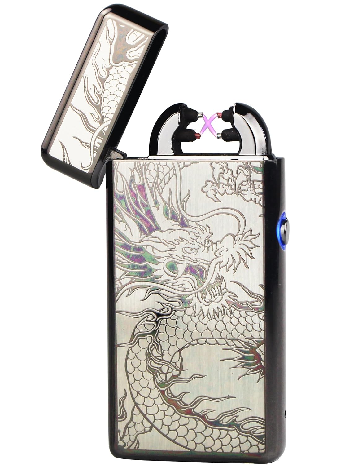 Doble Y Doble Haz De Arc USB Batería Lighter Sin llama Resistente