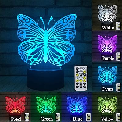 Download Buy Insonjohy Kids Night Lights Bedside Lamp 7 Colors Change Remote Control 3d Night Light Kids Optical Illusion Lamps Kids Lamp As A Gift Ideas Girls Wife Women Butterfly Online In Turkey B07c5mds6f