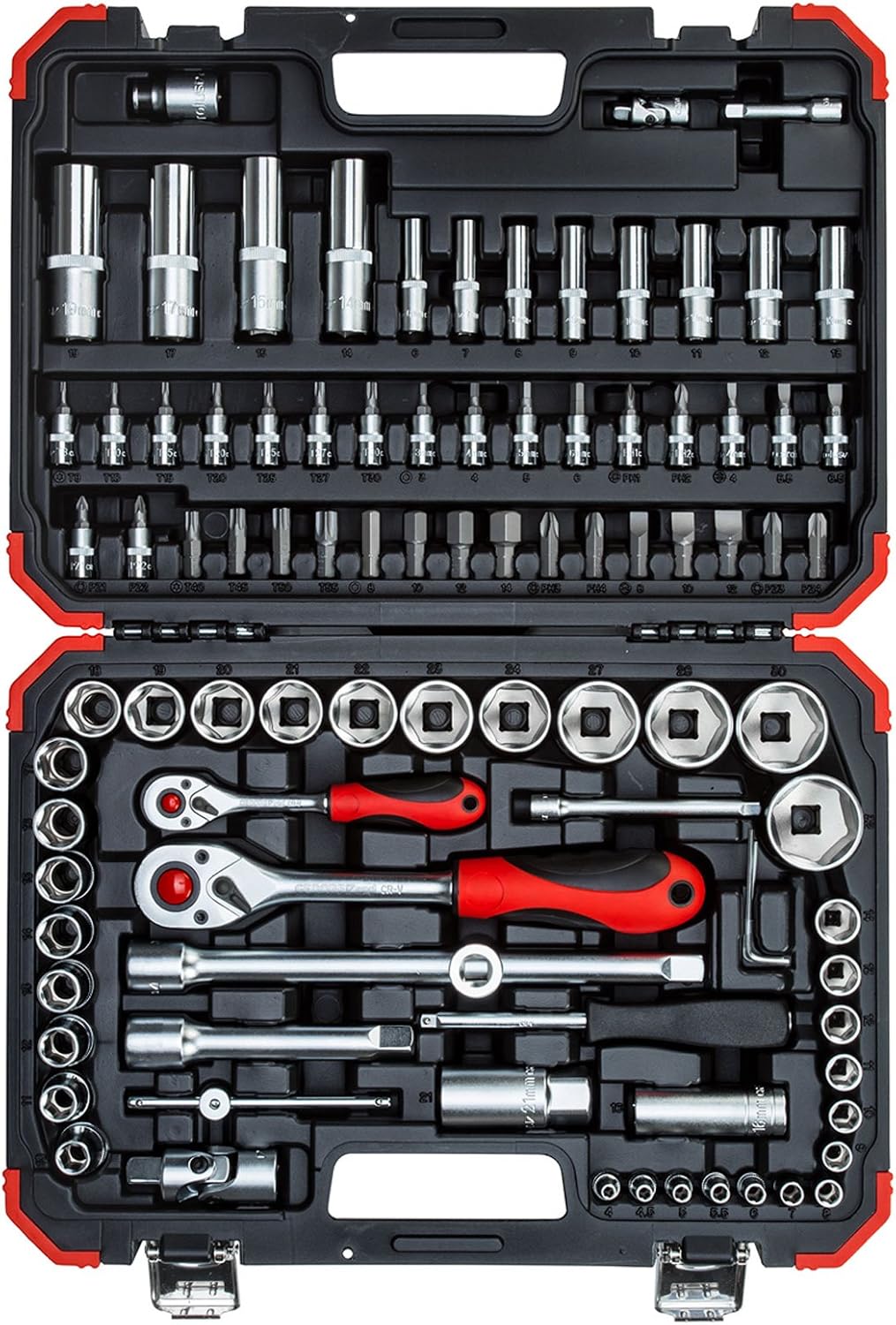GEDORE Red Socket Spanner Set, 94 Pieces, with Reversible Ratchets, Ratchets, Socket Wrench and Bit Set, 1/4 Inch