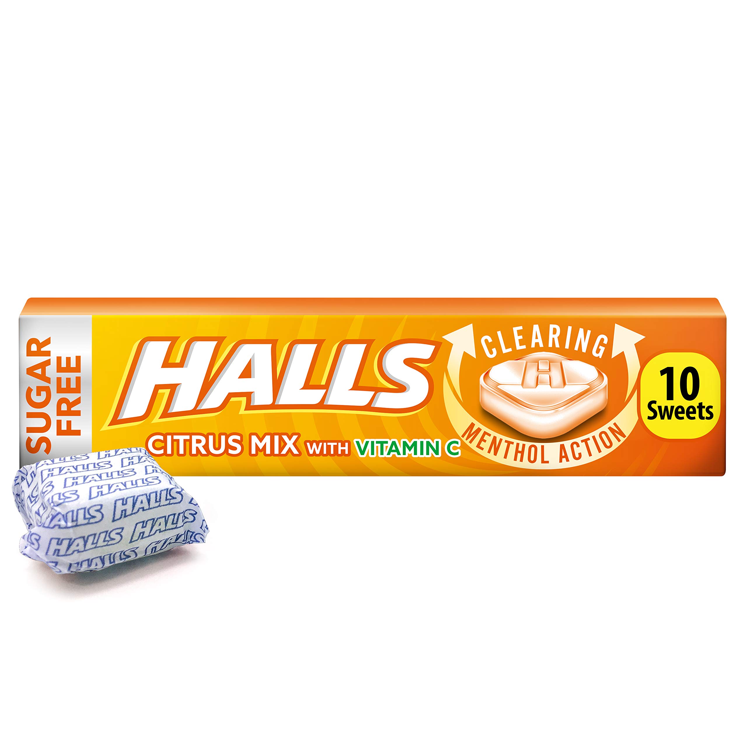 HALLS Citrus Sugar Free Sweets 32g - Lot of 20