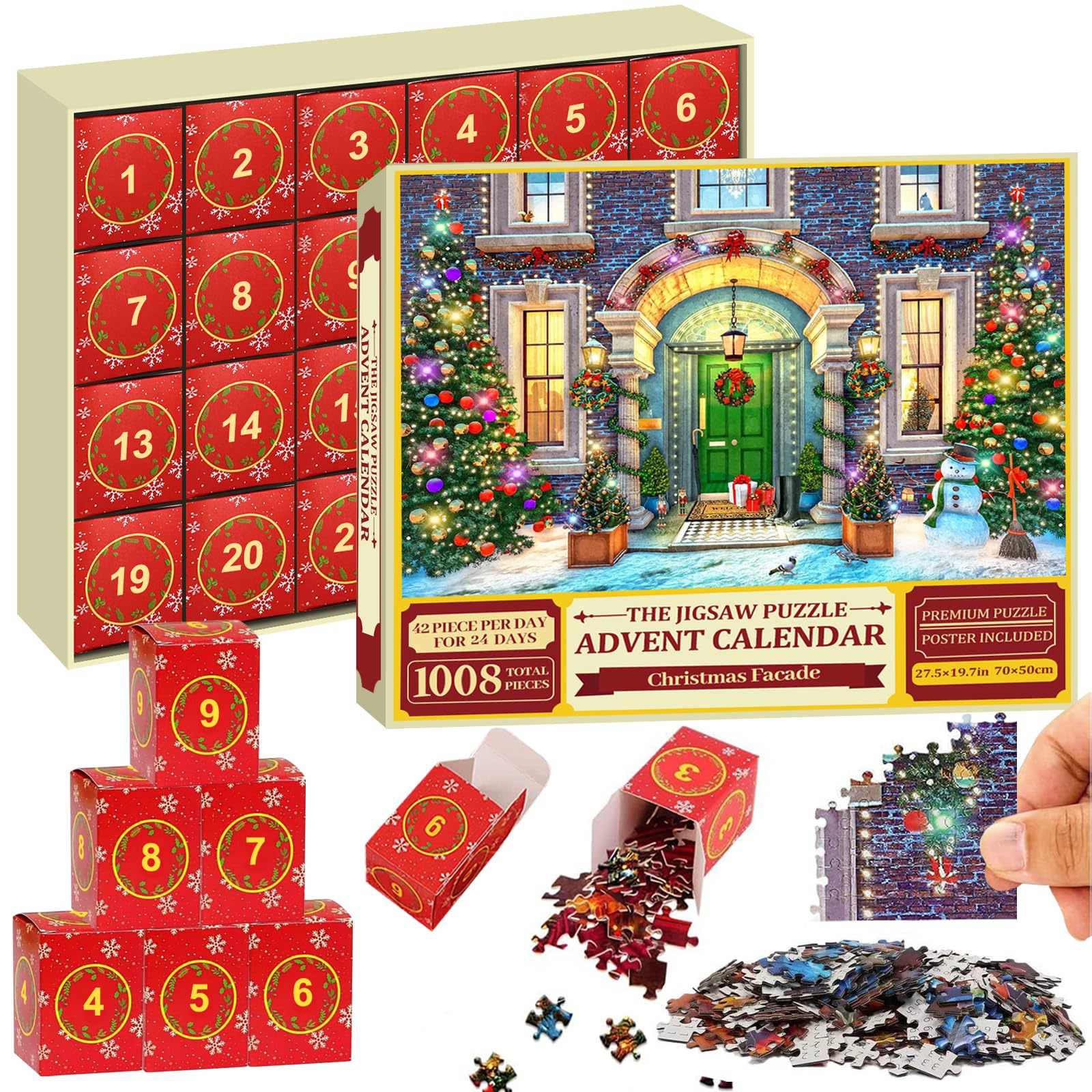 1008 Pieces Jigsaw Advent Calendar 2024 Adults Kids Women Men Grils Boys 24 Days Christmas Countdown Puzzle Advent Calendar 2024 Personalised Countdown To Christmas Puzzle Jigsaws House Xmas Gifts