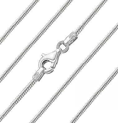 Damen-Halskette 925/000 Sterlingsilber Schlangenkette 1.8mm Diamantierte Silber Kette 45cm / 50cm / 55cm