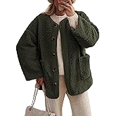 PRETTYGARDEN Women's 2026 Winter Coats Long Sleeve Button up Fuzzy Sherpa Fleece Jackets Outerwear Fall Fashion Clothes