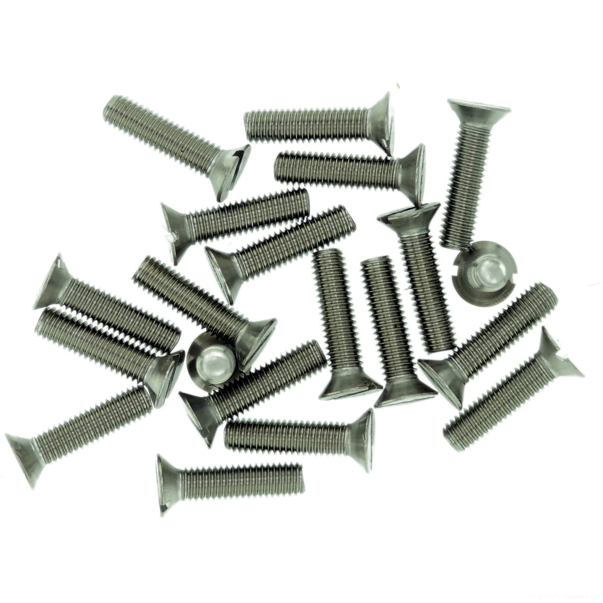 M5 (5mm x 45mm) Slot Countersunk Machine Screw (Bolt) - Stainless Steel (A2) (Pack of 20)