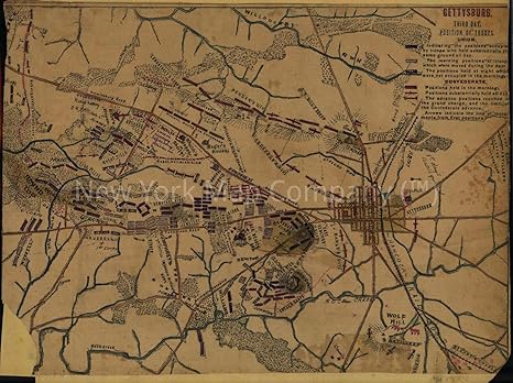 Amazon Co Jp 1863 Map 題名 ゲティスバーグ サードデー 軍隊の位置 題名 南北戦争 ゲティスバーグ Pa ゲティスバーグ ホーム キッチン