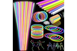 100Pcs Glow Sticks - 22 inch Glow In the Dark Sticks Party Supplies, Glow Sticks Lights Bulk Party Pack for Kids with 9 Hours
