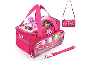 MIOGREN Carrying Case for Toniebox |Portable Storage Bag with Shoulder Strap and Handle Bar for Toniebox, Tonie Figures,Headphones and Charging Station(Bag Only)(Rose red)