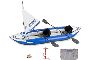 Sea Eagle 380X 12'6" Explorer Inflatable Kayak- Fishing, Touring, Camping, Exploring &White Watering-Self Bailing, Removable Skeg, Drop Stitch Floor