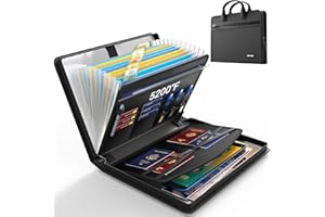 Hontom Accordion File Organizer,5200℉ Fireproof Document Organizer with 13 Pockets,Portable Travel Home Safe Storage File Fol
